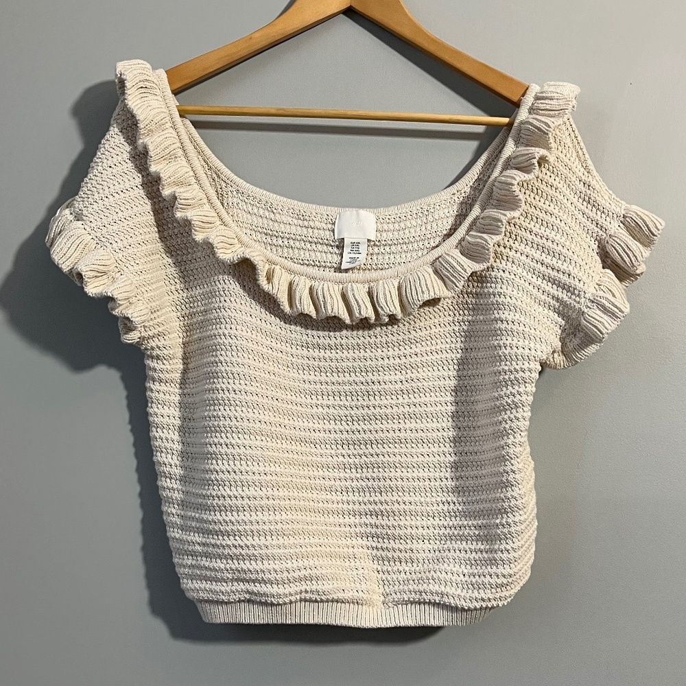H&M Cream Knit Crop Top
